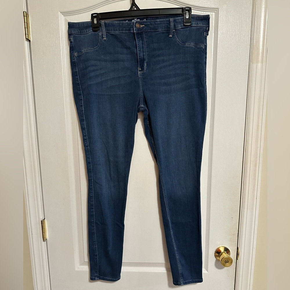 Hollister Women’s Size 21 Long High Rise Jean Legging Stretch Dark Wash